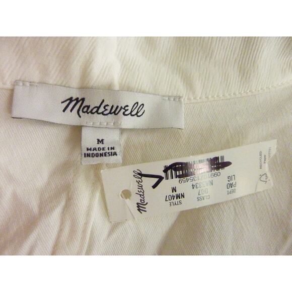 Madewell Cream Button Up Short Sleeve Top Women's Medium - Picture 6 of 7